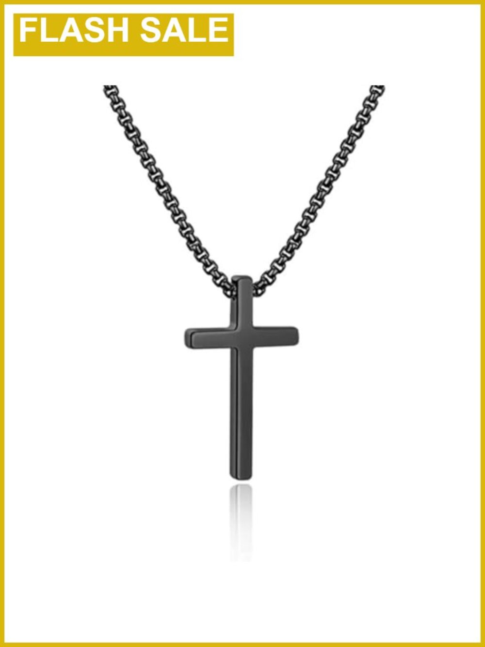 Stainless Steel Cross Pendant Necklace Mens 20 Inch Chain Jewelry Gift